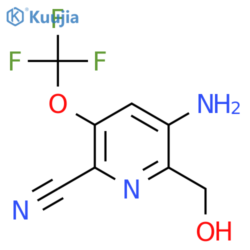 5-Amino-2-cyano-3-(trifluoromethoxy)pyridine-6-methanol structure