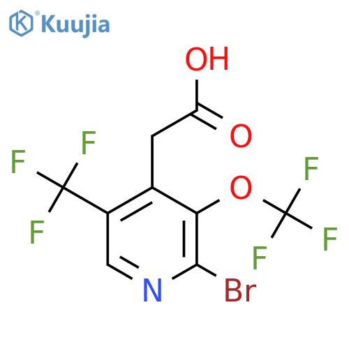 2-Bromo-3-(trifluoromethoxy)-5-(trifluoromethyl)pyridine-4-acetic acid structure