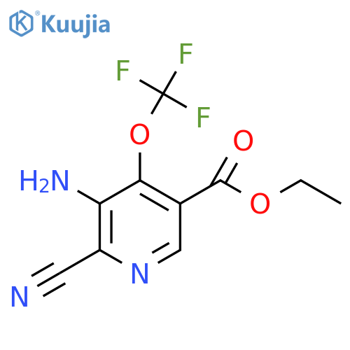 Ethyl 3-amino-2-cyano-4-(trifluoromethoxy)pyridine-5-carboxylate structure