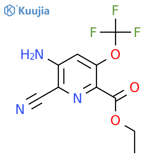 Ethyl 3-amino-2-cyano-5-(trifluoromethoxy)pyridine-6-carboxylate structure