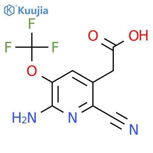2-Amino-6-cyano-3-(trifluoromethoxy)pyridine-5-acetic acid structure