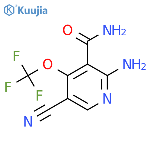 2-Amino-5-cyano-4-(trifluoromethoxy)pyridine-3-carboxamide structure