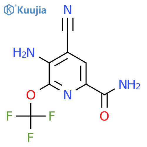 3-Amino-4-cyano-2-(trifluoromethoxy)pyridine-6-carboxamide structure