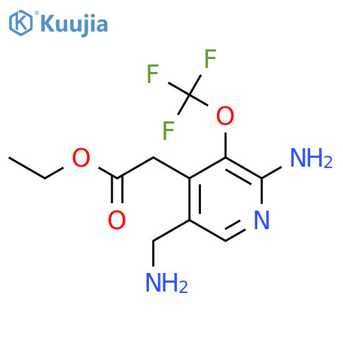 Ethyl 2-amino-5-(aminomethyl)-3-(trifluoromethoxy)pyridine-4-acetate structure