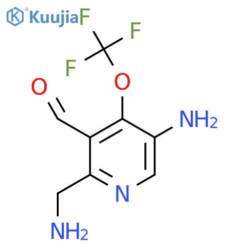 5-Amino-2-(aminomethyl)-4-(trifluoromethoxy)pyridine-3-carboxaldehyde structure