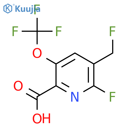 2-Fluoro-3-(fluoromethyl)-5-(trifluoromethoxy)pyridine-6-carboxylic acid structure