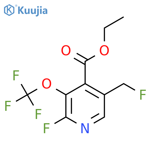 Ethyl 2-fluoro-5-(fluoromethyl)-3-(trifluoromethoxy)pyridine-4-carboxylate structure