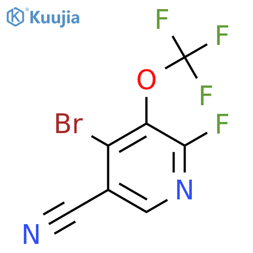 4-Bromo-5-cyano-2-fluoro-3-(trifluoromethoxy)pyridine structure