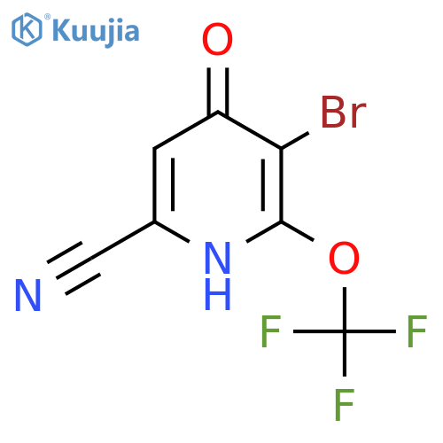 3-Bromo-6-cyano-4-hydroxy-2-(trifluoromethoxy)pyridine structure