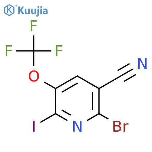 2-Bromo-3-cyano-6-iodo-5-(trifluoromethoxy)pyridine structure