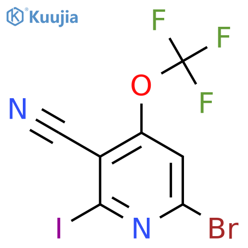 6-Bromo-3-cyano-2-iodo-4-(trifluoromethoxy)pyridine structure