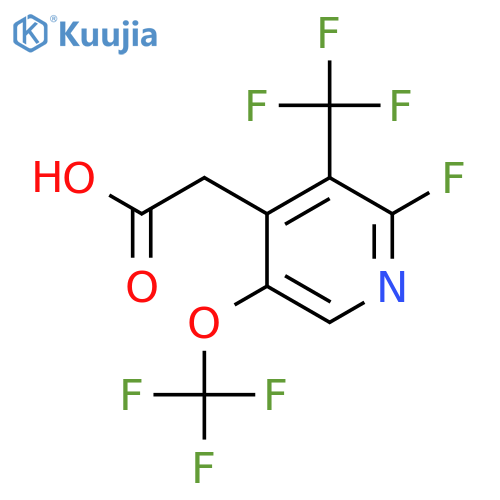2-Fluoro-5-(trifluoromethoxy)-3-(trifluoromethyl)pyridine-4-acetic acid structure