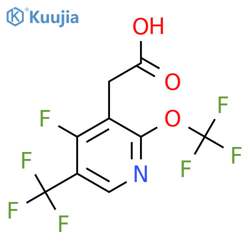 4-Fluoro-2-(trifluoromethoxy)-5-(trifluoromethyl)pyridine-3-acetic acid structure