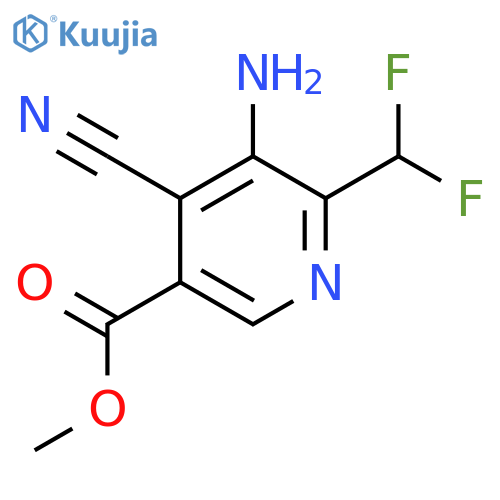 Methyl 3-amino-4-cyano-2-(difluoromethyl)pyridine-5-carboxylate structure
