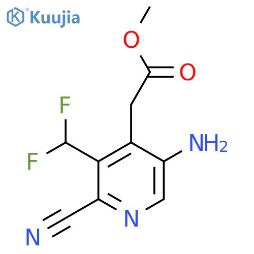 Methyl 5-amino-2-cyano-3-(difluoromethyl)pyridine-4-acetate structure
