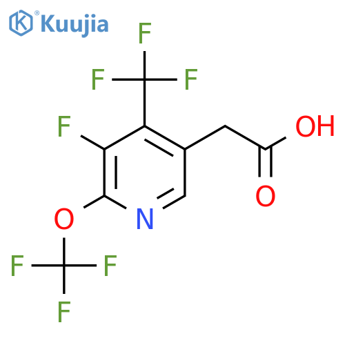3-Fluoro-2-(trifluoromethoxy)-4-(trifluoromethyl)pyridine-5-acetic acid structure