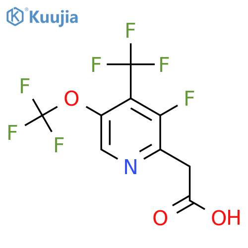 3-Fluoro-5-(trifluoromethoxy)-4-(trifluoromethyl)pyridine-2-acetic acid structure