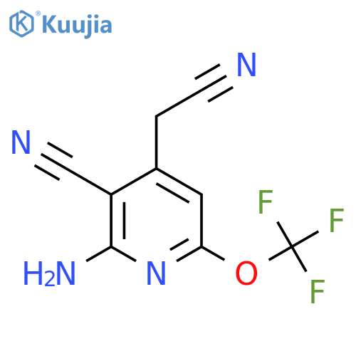 2-Amino-3-cyano-6-(trifluoromethoxy)pyridine-4-acetonitrile structure