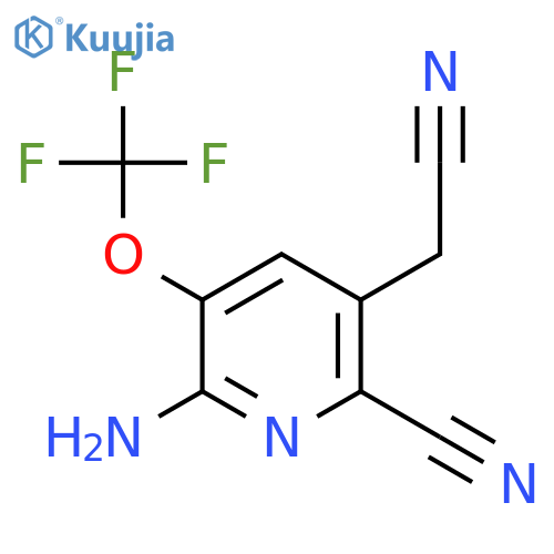 2-Amino-6-cyano-3-(trifluoromethoxy)pyridine-5-acetonitrile structure