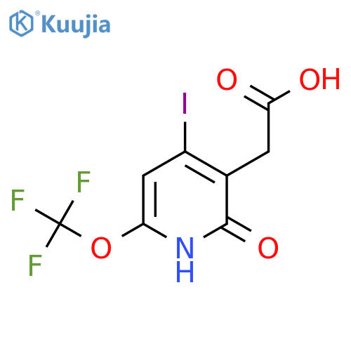2-Hydroxy-4-iodo-6-(trifluoromethoxy)pyridine-3-acetic acid structure