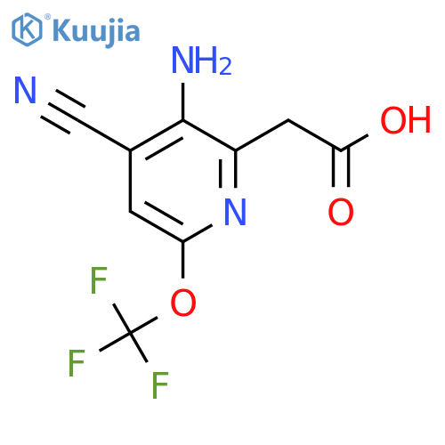 3-Amino-4-cyano-6-(trifluoromethoxy)pyridine-2-acetic acid structure