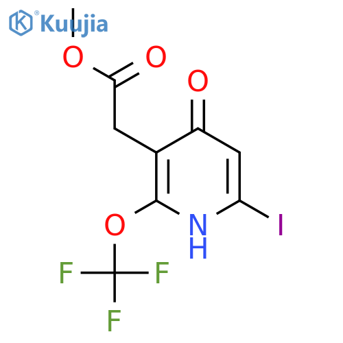 Methyl 4-hydroxy-6-iodo-2-(trifluoromethoxy)pyridine-3-acetate structure
