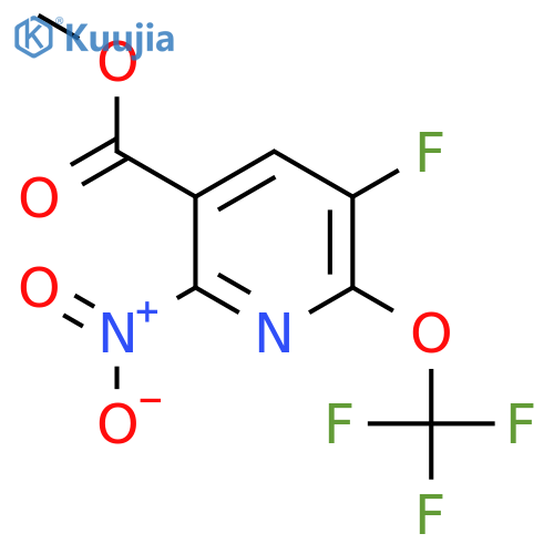 Methyl 3-fluoro-6-nitro-2-(trifluoromethoxy)pyridine-5-carboxylate structure