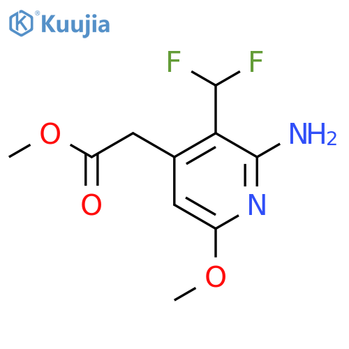 Methyl 2-amino-3-(difluoromethyl)-6-methoxypyridine-4-acetate structure