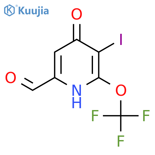 4-Hydroxy-3-iodo-2-(trifluoromethoxy)pyridine-6-carboxaldehyde structure