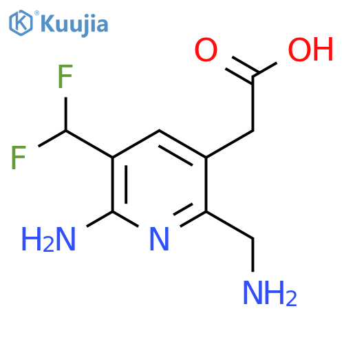 2-Amino-6-(aminomethyl)-3-(difluoromethyl)pyridine-5-acetic acid structure