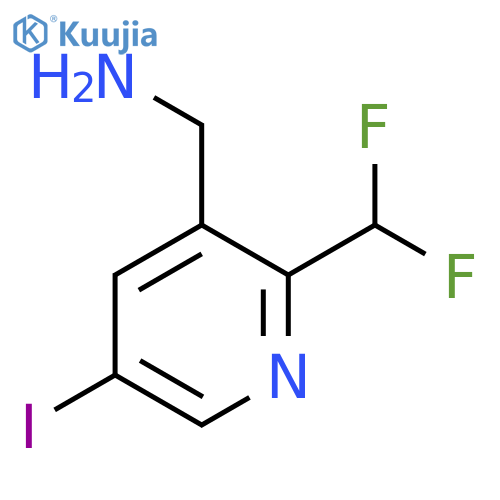 3-(Aminomethyl)-2-(difluoromethyl)-5-iodopyridine structure
