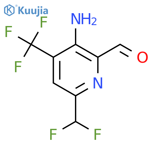 3-Amino-6-(difluoromethyl)-4-(trifluoromethyl)pyridine-2-carboxaldehyde structure