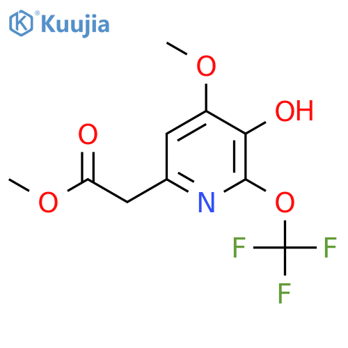 Methyl 3-hydroxy-4-methoxy-2-(trifluoromethoxy)pyridine-6-acetate structure