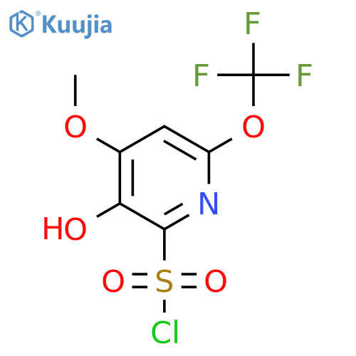 3-Hydroxy-4-methoxy-6-(trifluoromethoxy)pyridine-2-sulfonyl chloride structure