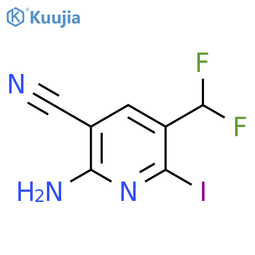 2-Amino-3-cyano-5-(difluoromethyl)-6-iodopyridine structure