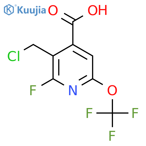 3-(Chloromethyl)-2-fluoro-6-(trifluoromethoxy)pyridine-4-carboxylic acid structure