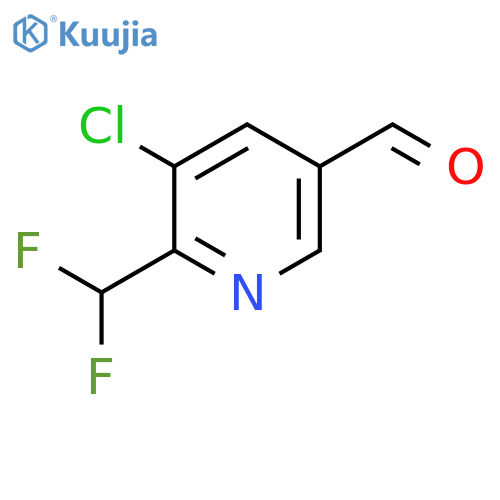 3-Chloro-2-(difluoromethyl)pyridine-5-carboxaldehyde structure