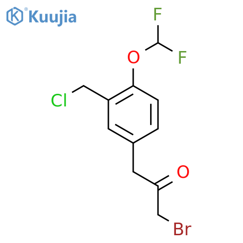 3-Bromo-1-(3-(chloromethyl)-4-(difluoromethoxy)phenyl)propan-2-one structure