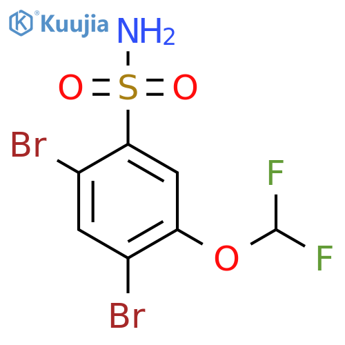 2,4-Dibromo-5-(difluoromethoxy)benzenesulfonamide structure