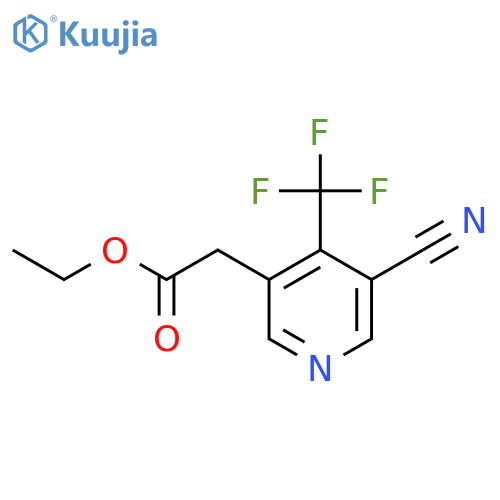 Ethyl 3-cyano-4-(trifluoromethyl)pyridine-5-acetate structure
