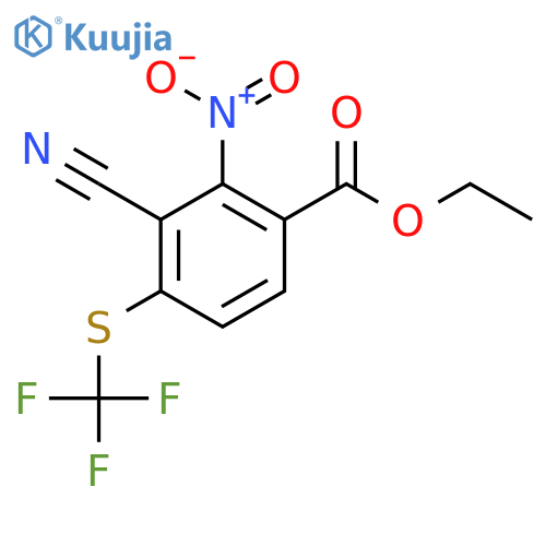 Ethyl 3-cyano-2-nitro-4-(trifluoromethylthio)benzoate structure