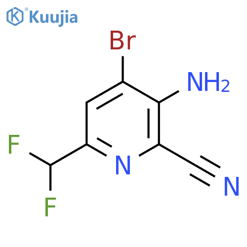 3-Amino-4-bromo-2-cyano-6-(difluoromethyl)pyridine structure