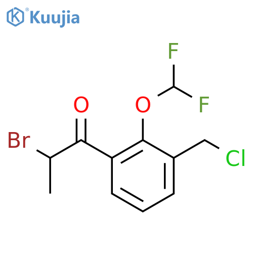 2-Bromo-1-(3-(chloromethyl)-2-(difluoromethoxy)phenyl)propan-1-one structure