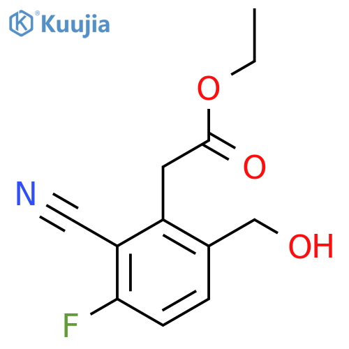 Ethyl 2-cyano-3-fluoro-6-(hydroxymethyl)phenylacetate structure