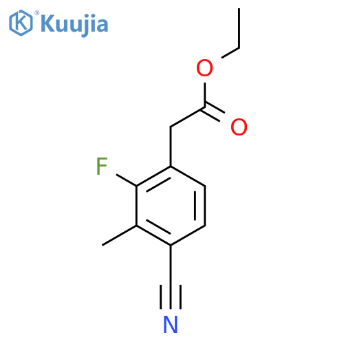 Ethyl 4-cyano-2-fluoro-3-methylphenylacetate structure