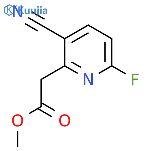 Methyl 3-cyano-6-fluoropyridine-2-acetate structure