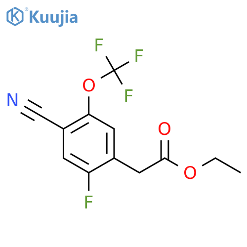 Ethyl 4-cyano-2-fluoro-5-(trifluoromethoxy)phenylacetate structure