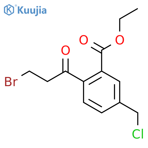 Ethyl 2-(3-bromopropanoyl)-5-(chloromethyl)benzoate structure