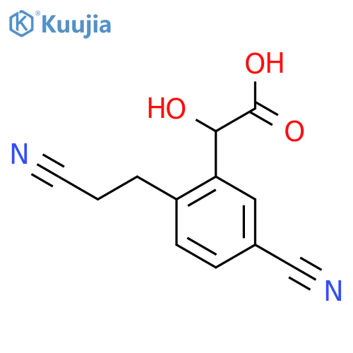 5-Cyano-2-(2-cyanoethyl)mandelic acid structure