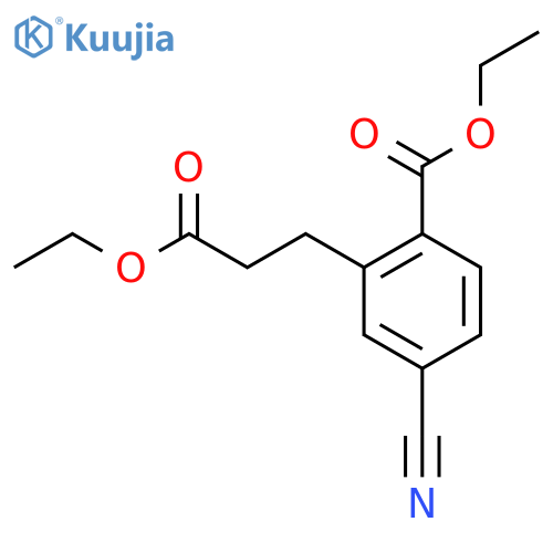 Ethyl 4-cyano-2-(3-ethoxy-3-oxopropyl)benzoate structure